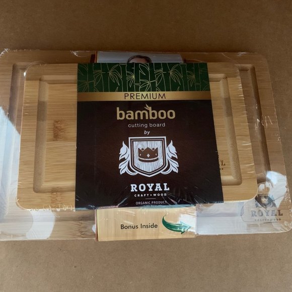 Wood Cutting Board Set of 2 - Bamboo Cutting Board - Kitchen Chopping Board - Picture 2 of 7